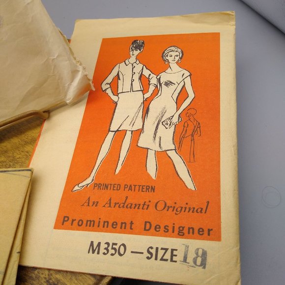 UNCUT Vintage Sewing PATTERN Ardanti Original M350 Prominent Designer Mail Order - Picture 1 of 3